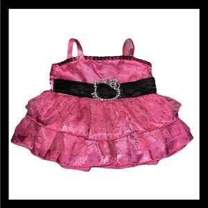 Build a Bear Hello Kitty Dress Pink Black Satin Lace Tulle 2013 Sanrio RARE VHTF